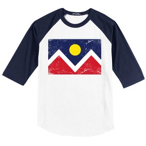 Retro Denver Colorado Flag Baseball Sleeve Shirt