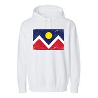 Retro Denver Colorado Flag Garment-Dyed Fleece Hoodie