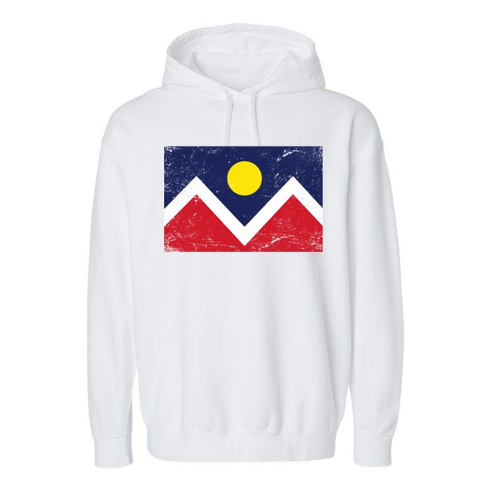 Retro Denver Colorado Flag Garment-Dyed Fleece Hoodie