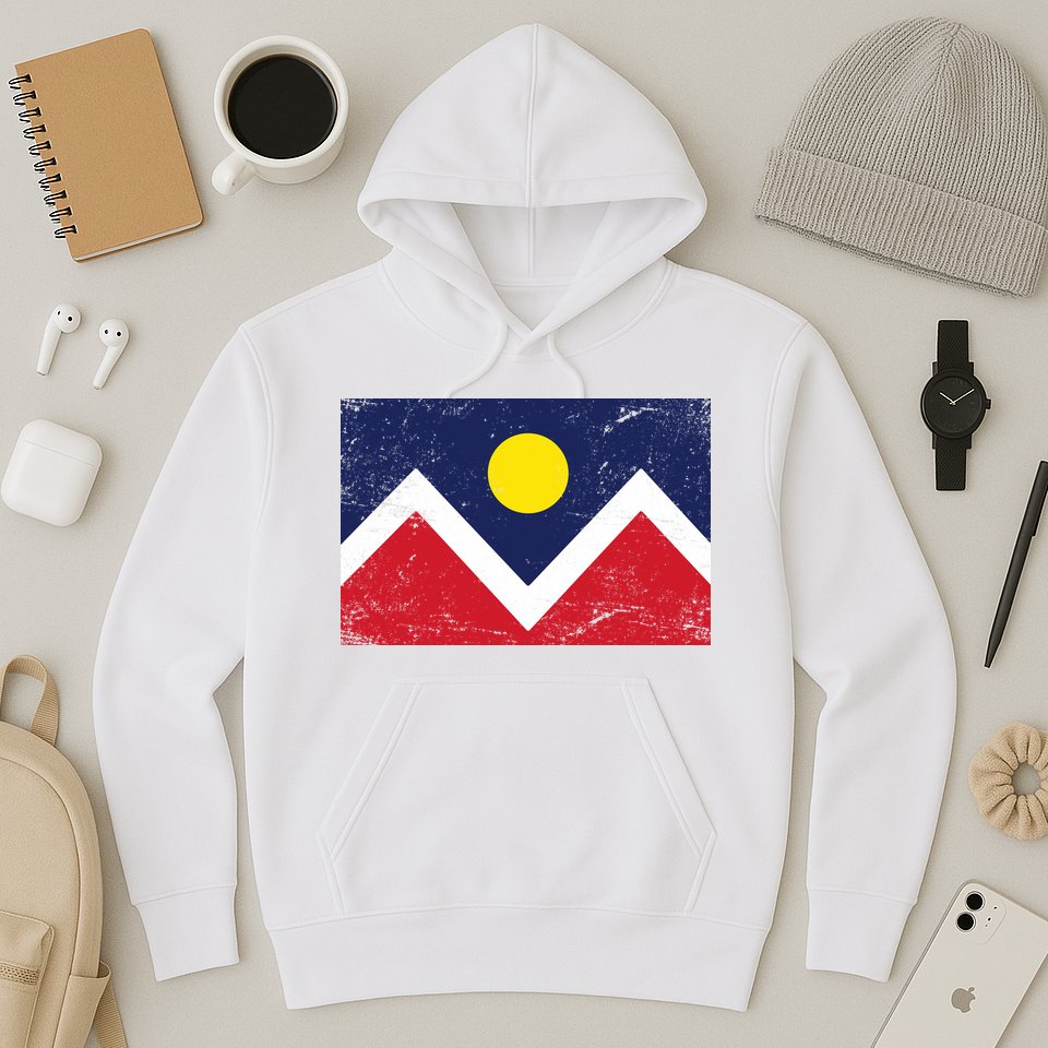 Retro Denver Colorado Flag Hoodie