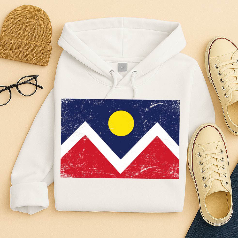 Retro Denver Colorado Flag Hoodie