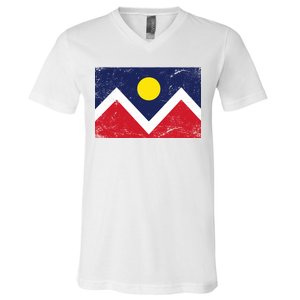 Retro Denver Colorado Flag V-Neck T-Shirt