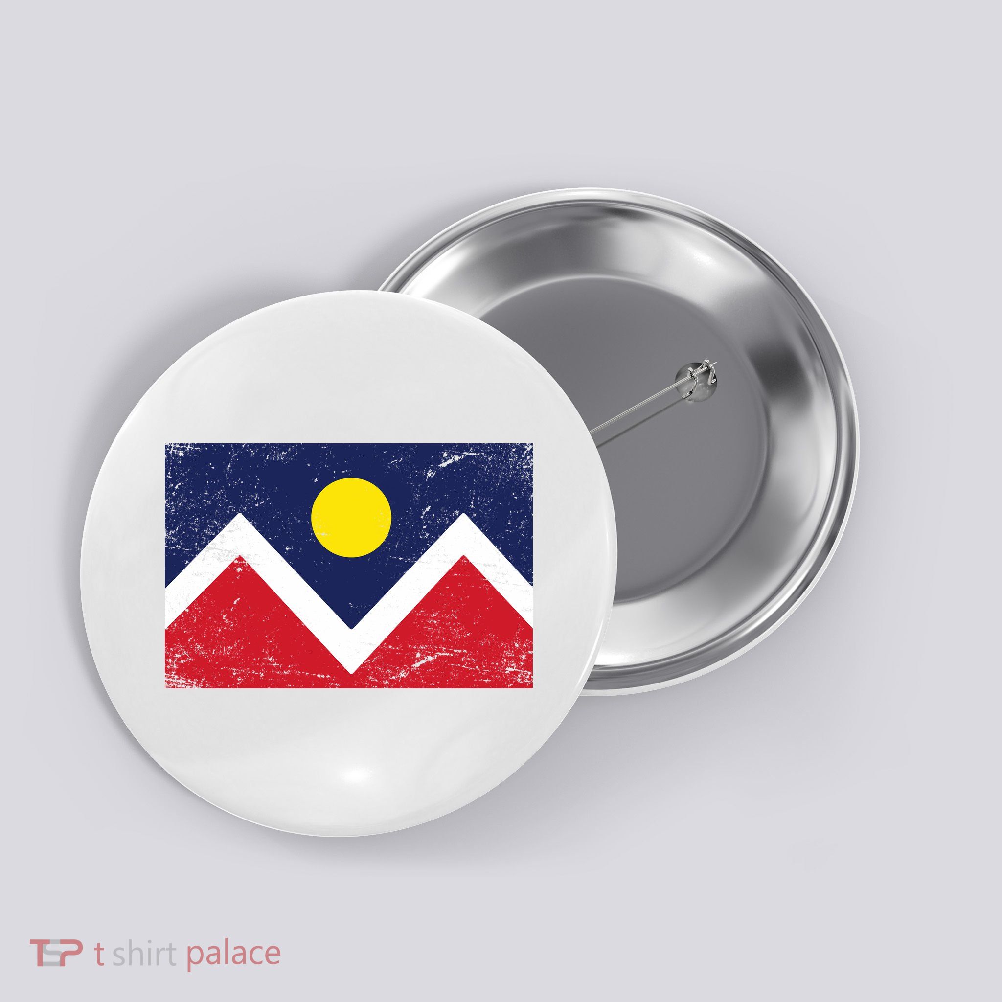 Retro Denver Colorado Flag Button