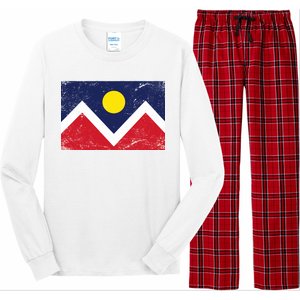 Retro Denver Colorado Flag Long Sleeve Pajama Set