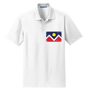 Retro Denver Colorado Flag Dry Zone Grid Polo