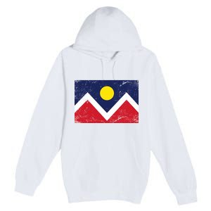 Retro Denver Colorado Flag Premium Pullover Hoodie