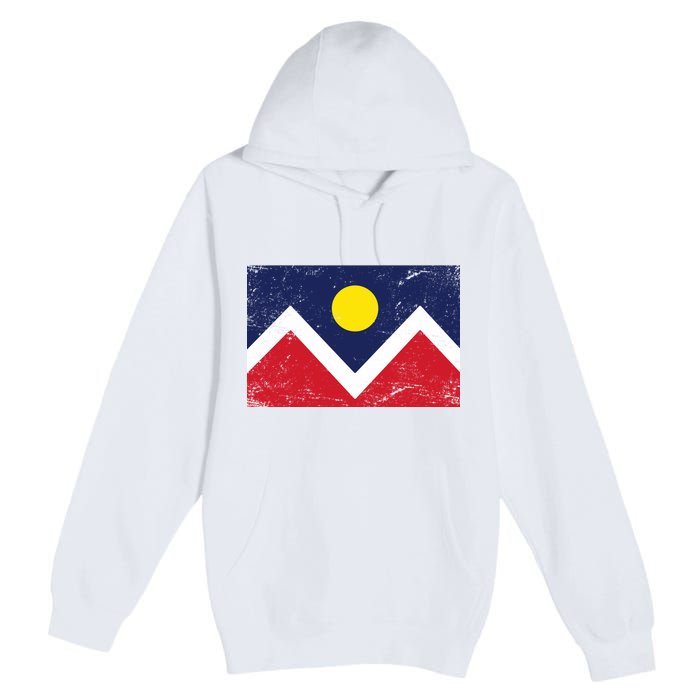 Retro Denver Colorado Flag Premium Pullover Hoodie