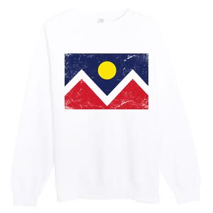 Retro Denver Colorado Flag Premium Crewneck Sweatshirt