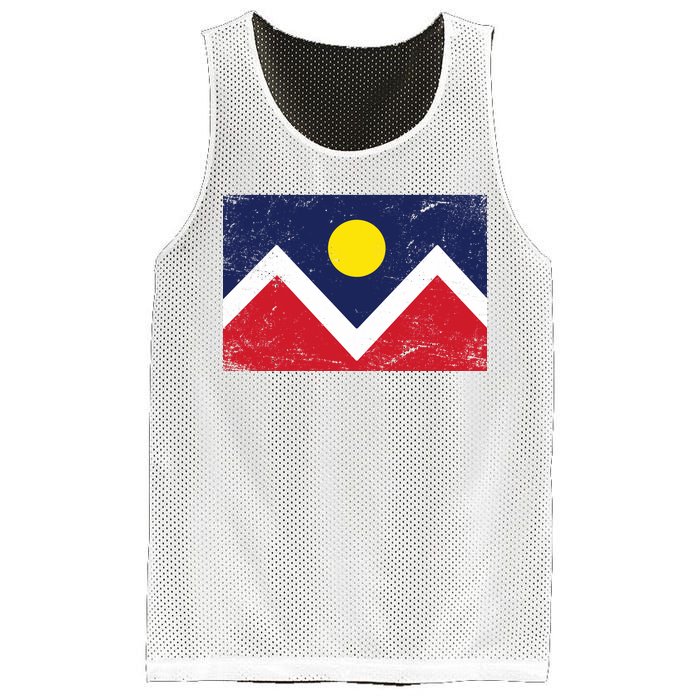 Retro Denver Colorado Flag Mesh Reversible Basketball Jersey Tank