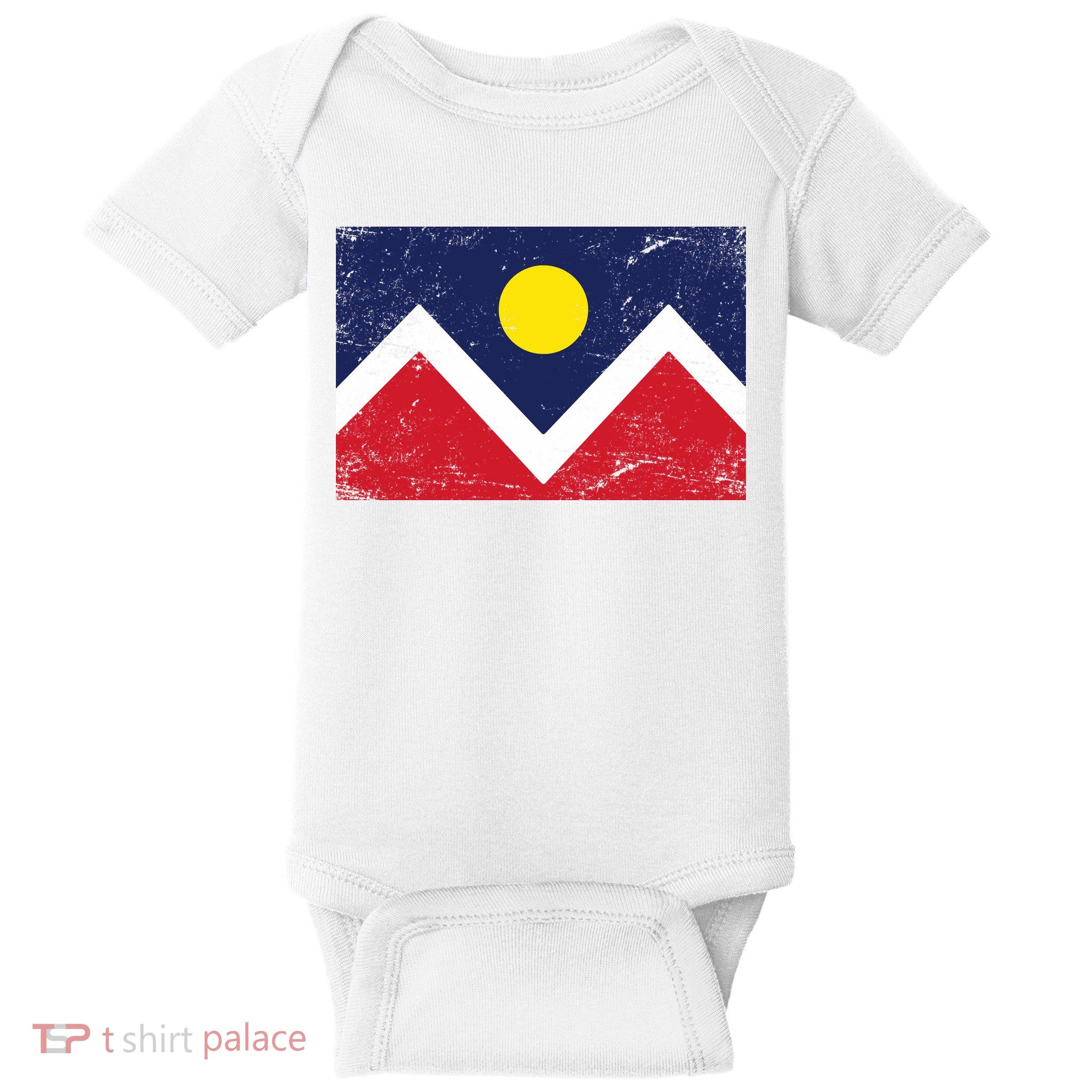 Retro Denver Colorado Flag Baby Bodysuit
