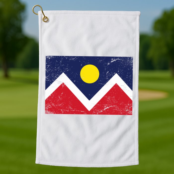 Retro Denver Colorado Flag Golf Towel