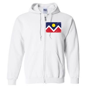 Retro Denver Colorado Flag Full Zip Hoodie