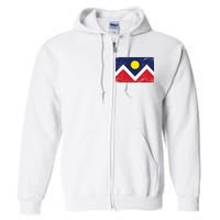 Retro Denver Colorado Flag Full Zip Hoodie