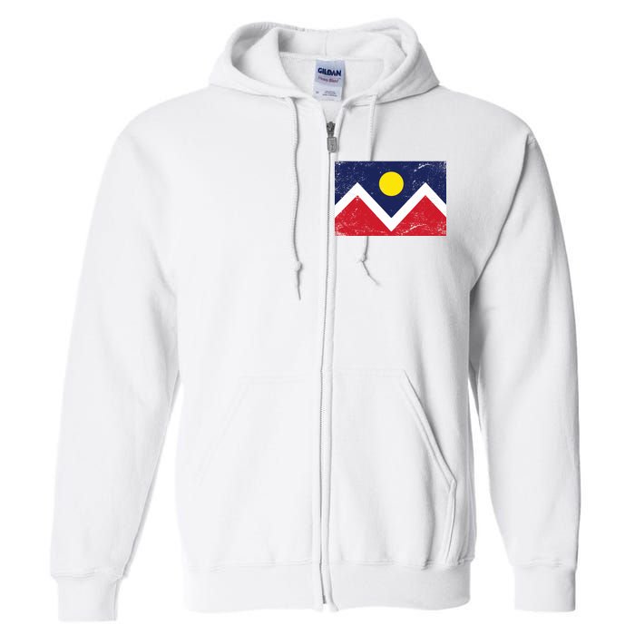 Retro Denver Colorado Flag Full Zip Hoodie