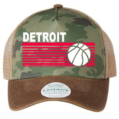 Retro Detroit Basketball Classic Logo Legacy Tie Dye Trucker Hat