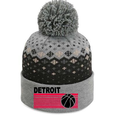 Retro Detroit Basketball Classic Logo The Baniff Cuffed Pom Beanie