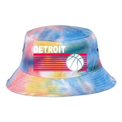 Retro Detroit Basketball Classic Logo Tie Dye Newport Bucket Hat