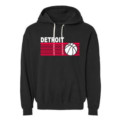 Retro Detroit Basketball Classic Logo Garment-Dyed Fleece Hoodie