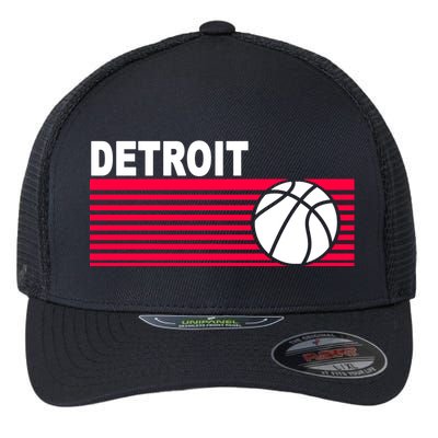 Retro Detroit Basketball Classic Logo Flexfit Unipanel Trucker Cap