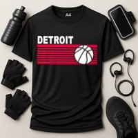 Retro Detroit Basketball Classic Logo Cooling Performance Crew T-Shirt
