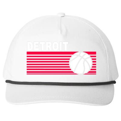 Retro Detroit Basketball Classic Logo Snapback Five-Panel Rope Hat