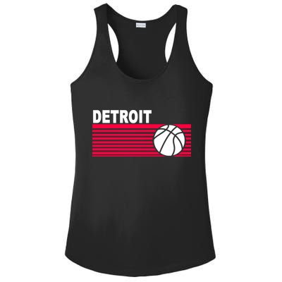 Retro Detroit Basketball Classic Logo Ladies PosiCharge Competitor Racerback Tank