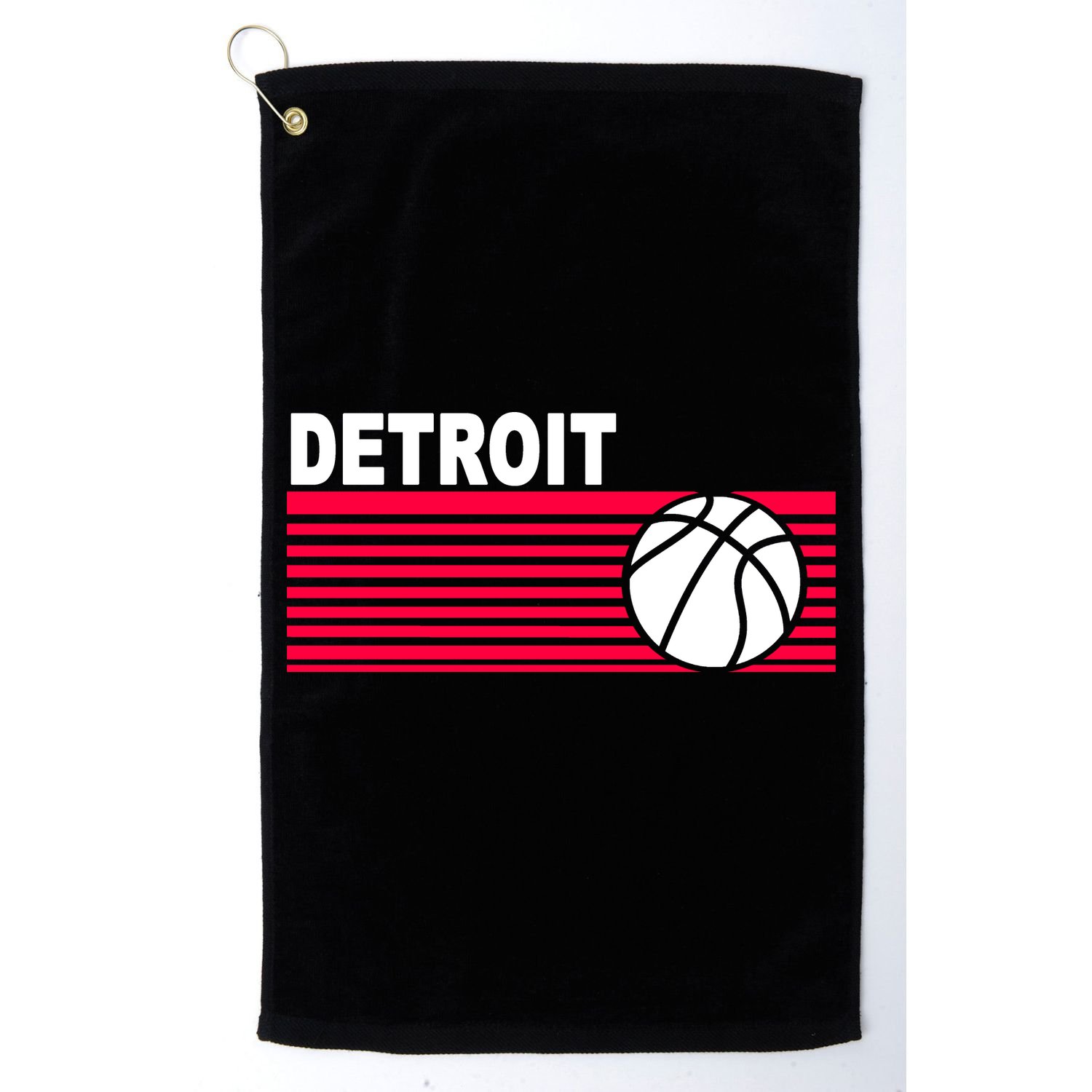 Retro Detroit Basketball Classic Logo Golf Towel