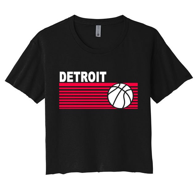 Retro Detroit Basketball Classic Logo Crop Top