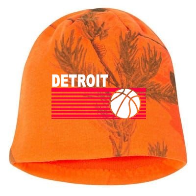 Retro Detroit Basketball Classic Logo Kati - Camo Knit Beanie