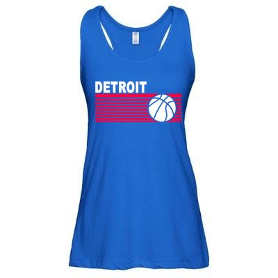 Retro Detroit Basketball Classic Logo Ladies Essential Flowy Tank