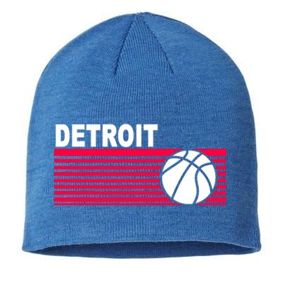 Retro Detroit Basketball Classic Logo Sustainable Beanie