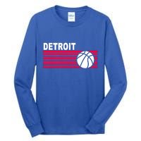 Retro Detroit Basketball Classic Logo Tall Long Sleeve T-Shirt