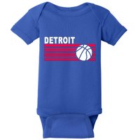 Retro Detroit Basketball Classic Logo Baby Bodysuit