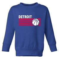 Retro Detroit Basketball Classic Logo Toddler Sweatshirt