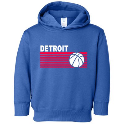 Retro Detroit Basketball Classic Logo Toddler Hoodie