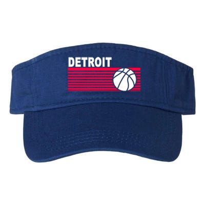 Retro Detroit Basketball Classic Logo Valucap Bio-Washed Visor