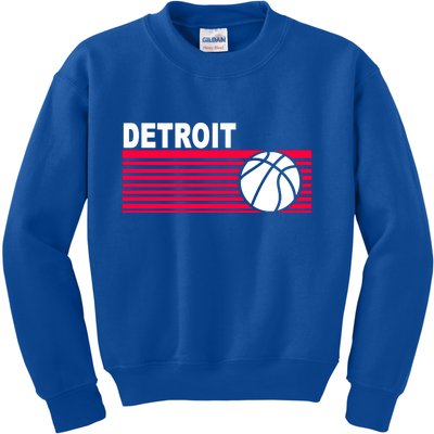 Retro Detroit Basketball Classic Logo Kids Sweatshirt