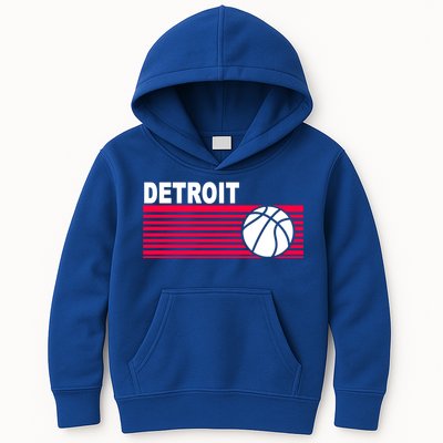 Retro Detroit Basketball Classic Logo Kids Hoodie