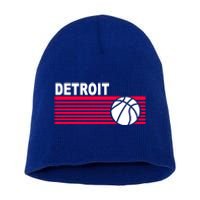 Retro Detroit Basketball Classic Logo Short Acrylic Beanie