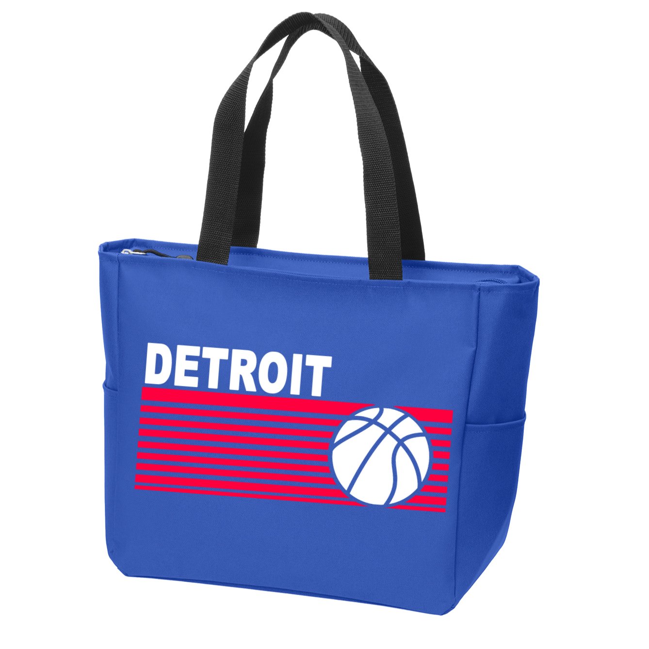 Retro Detroit Basketball Classic Logo Zip Tote Bag