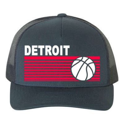 Retro Detroit Basketball Classic Logo Yupoong Adult 5-Panel Trucker Hat