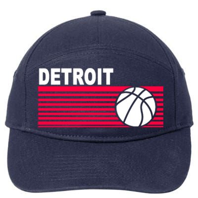 Retro Detroit Basketball Classic Logo 7-Panel Snapback Hat