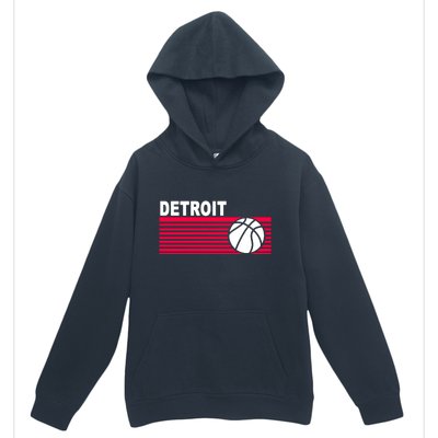 Retro Detroit Basketball Classic Logo Urban Pullover Hoodie