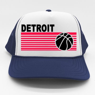 Retro Detroit Basketball Classic Logo Trucker Hat