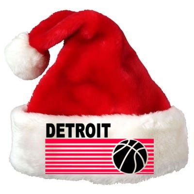 Retro Detroit Basketball Classic Logo Premium Christmas Santa Hat