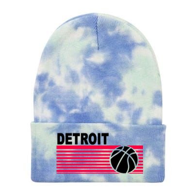 Retro Detroit Basketball Classic Logo Tie Dye 12in Knit Beanie