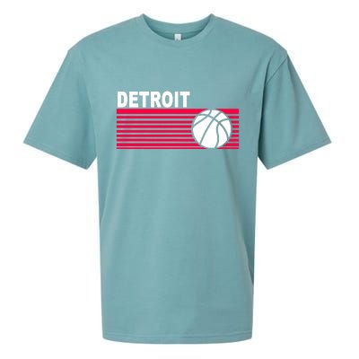 Retro Detroit Basketball Classic Logo Sueded Cloud Jersey T-Shirt