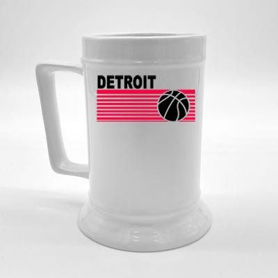 Retro Detroit Basketball Classic Logo Beer Stein