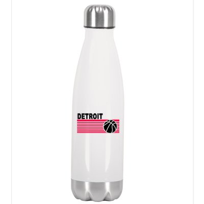 Retro Detroit Basketball Classic Logo Stainless Steel Insulated Water Bottle