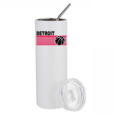 Retro Detroit Basketball Classic Logo Stainless Steel Tumbler